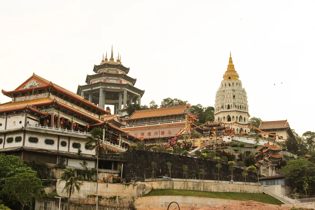 The tiered pagoda and temple halls of Kek Lok Si in Penang